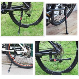 YUENTOEN Bike Kickstand for Mountain Bike, Adjustable Bicycle Side Kick Stand, Aluminum Alloy Adjustable Side Kick Stand Fit for 24", 26", 27" 700 Road Bike/BMX/MTB