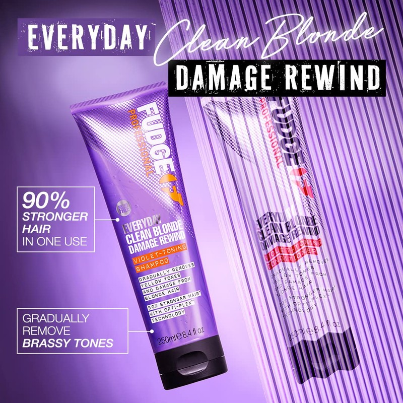 Fudge Professional Purple Conditioner, Everyday Clean Blonde Damage Rewind Gradual