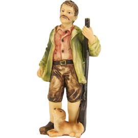 FADEDA Hunter with Dog/Height: 12 cm/Hand-Painted/Detailed Nativity Scene Figures - Christmas Table Decoration Nativity Accessories