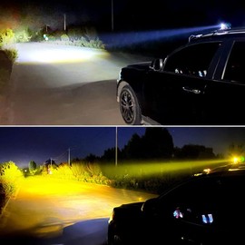 DONGKER Motorcycle Driving Lights,12W 8-80V LED Spotlights Waterproof Dual Color Headlights for Motorcycle Car Truck Boat