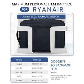 LOVEVOOK Ryanair Easyjet Hand Luggage Backpack Travel Backpack Hand Luggage Aeroplane Carry On Travel Backpack Hand Luggage Cabin Max Bag Backpack Bag Suitcase, darkblue, 40 x 20 x 25 inches, Casual