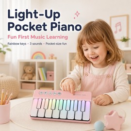 Kids Mini Piano Toy for Early Music Learning – Rainbow Light Keyboard Gift for Toddlers & Beginners