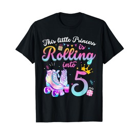 Roller Skate 5th Birthday Shirt 5 Year Old Girl Party Outfit T-Shirt