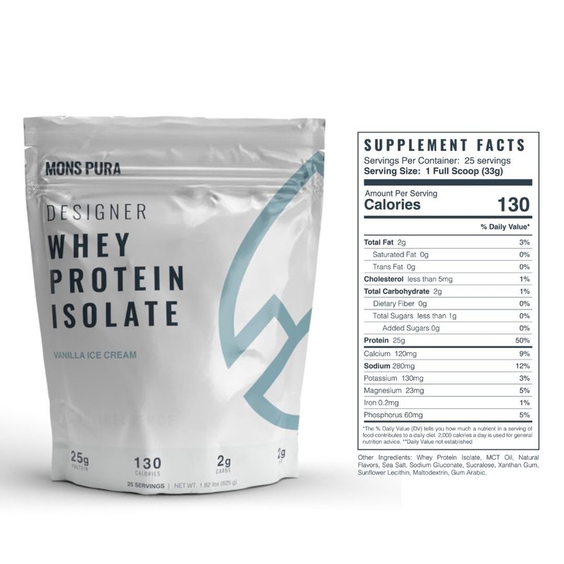 Mons Pura Vanilla Whey Protein: 25g Protein, Complete Amino Acid