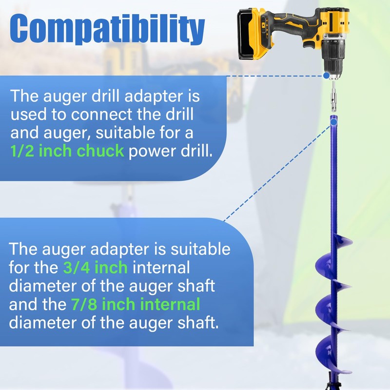 Two Stage Auger Adapter Alloy Steel Auger Drill Attachment Fits