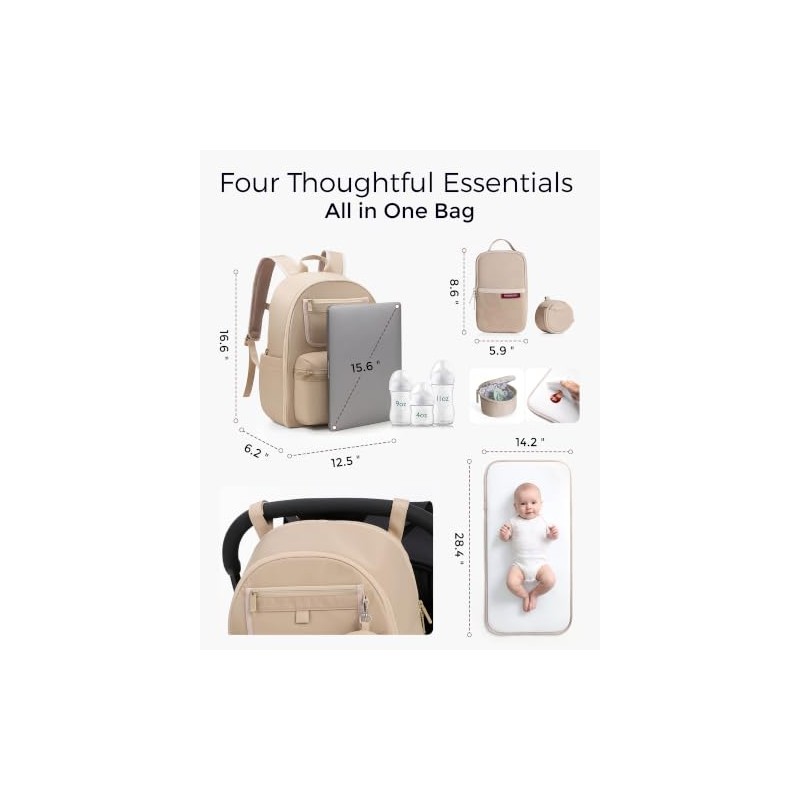 momcozy Diaper Bag Backpack for Travel & Work -Waterproof and