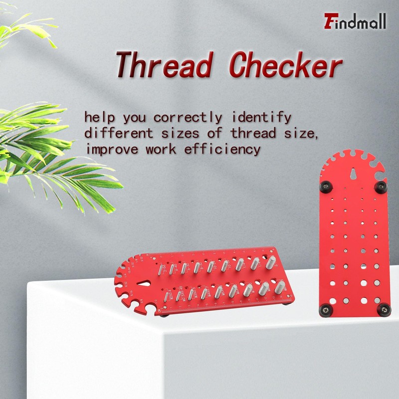 findmall Thread Identifier Gauges Nut and Bolt Thread Checker Multi-Function