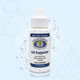 California Nutrition Cell Oxygenator 1 Fl Oz Bottle (Pack of 6), Cell Liquid Concentrate Oxygen Drops Water Nutritional Dietary Supplement, Support Immune System, Amino Acids & Trace Minerals