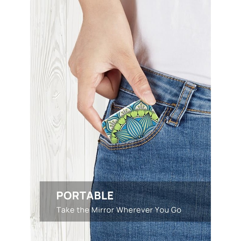 OMIRO 1X/3X Magnifying Mirror, Unique Painting Compact Mirror with Classical
