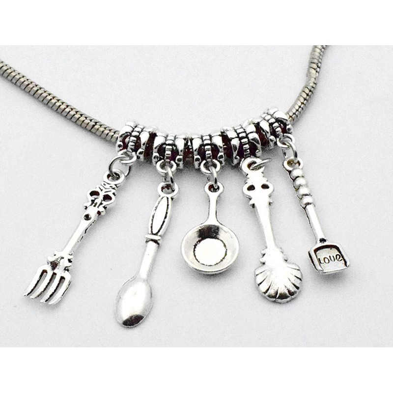 Kinteshun Kitchen Tableware Charms Baking Cooking Knife Fork Spoon Plate