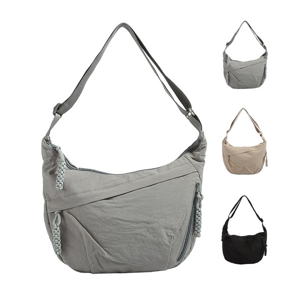Aninako Women's Shoulder Bag, Lightweight, Nylon Bag, 2-Way, Multiple Pockets,