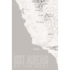 Western Ski Resorts Map 24x36 Poster (White & Gray)