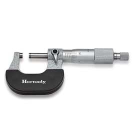 Hornady Vernier Micrometer 050072 - Reloading Equipment for Measuring Diameters & Lengths Up to 1 Inch Range & 0.0001 Inch Accuracy-Reloading Micrometer with Ratchet Stop, Spindle Lock, & Storage Case