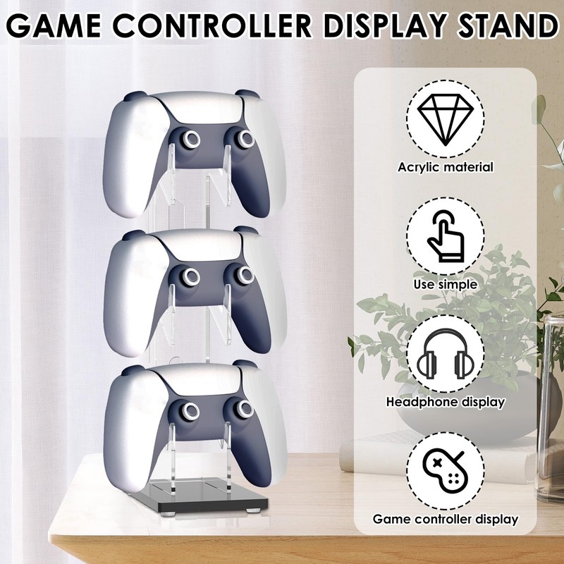 3 Tier Acrylic Controller Holder and Headset Stand 2 in
