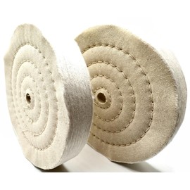 Pro-Graad 2 Pack Buffing Wheels for Bench Grinder or Buffer - 6 Inch Extra Thick Buffing Wheel Fine Cotton Sewn with 1/2” Arbor Hole - 80 Ply 1” Thick Polishing Buffing Wheel, Pack of 2