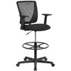 Flash Furniture Harper Ergonomic Mid-Back Mesh Drafting Chair with Black