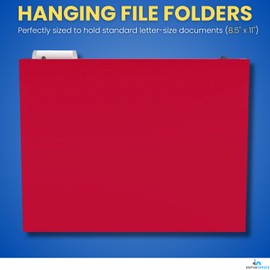 1InTheOffice Hanging File Folder, Hanging File Pocket, Expandable Hanging File Folder, Letter Size, Assorted Color, 10 Pack (10)