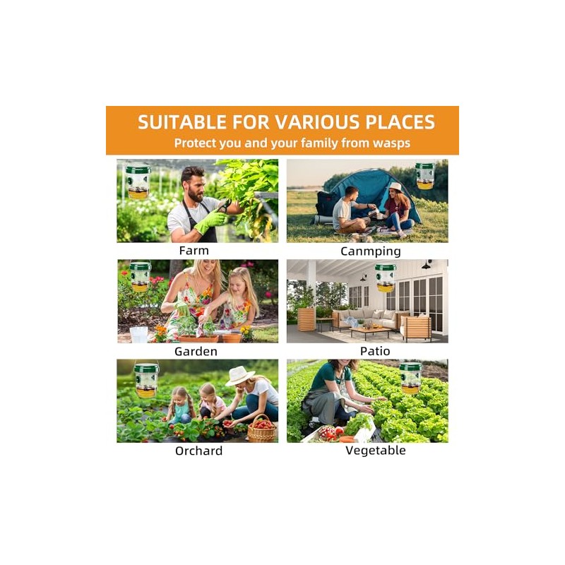 2 Pack Solar Wasp Trap Outdoor Hanging