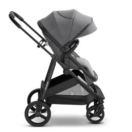 Mompush Wiz 2-in-1 Convertible Baby Stroller with Bassinet Mode - Foldable Infant Stroller to Explore More as a Family - with Reversible Stroller Seat - Color: Gray
