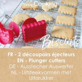 ScrapCooking - 2 Taglierina per biscotti "Classici" - Piccolascarpe e frollini - Taglierina per biscotti in 3D - Embossori per pasticceria per frollini, piccoli dolci - Stampini per biscotti - 2146