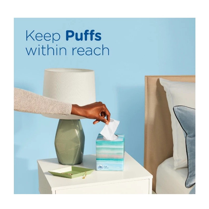 Puffs Plus Lotion Facial Tissue 1 Cube Box 48 Tissues