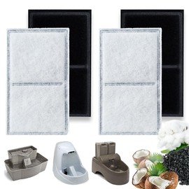 TOGGATH Cat Water Fountain Filter Compatible with PetSafe Drinkwell Platinum, Multi-Tier, Outdoor Dog, Everflow, Original Pet Fountain, Premium Pet Fountain Replacement Carbon Filter (4 PACK)