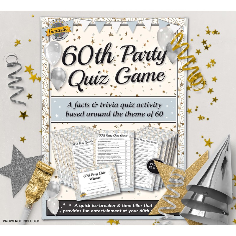 60th Party Quiz Game | A fun, entertaining party activity
