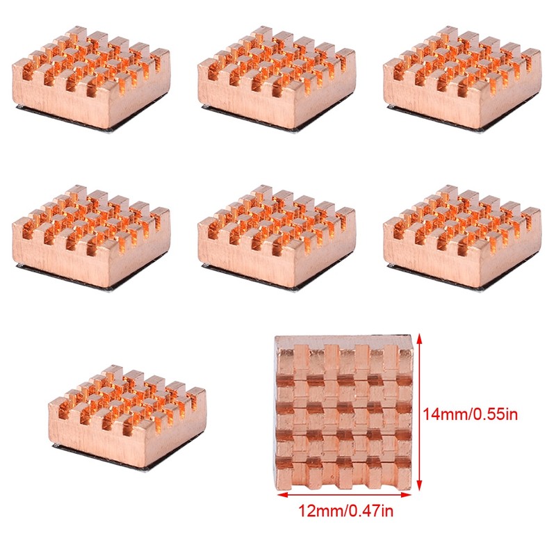 8PCS Pure Copper RAM Heat Sink Cooling Fin Heatsink for