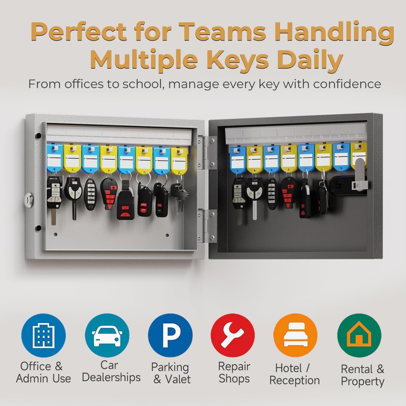 16 Key Lock Box Wall Mount, Smart Key Cabinet, use