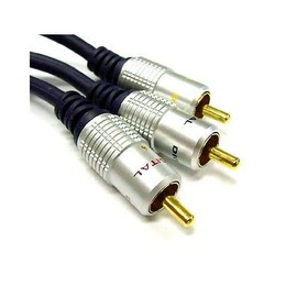 5m 3 RCA Composite Audio Video AV Cable Lead Red White Yellow Gold Plated OFC