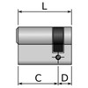 HAFIX® Lock Cylinder Half Cylinder 25/10 mm Different Locking Profile