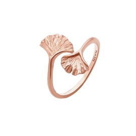 Elli Women's Gingko Leaf Open Trend Ring in 925 Sterling Silver Gold-Plated, None