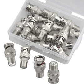 WMYCONGCONG 20 PCS BNC Male Plug to F Female Jack Adapter Coax Connector BNC to F Connector for RG6 RG59 CCTV Camera