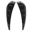 Pair Side Fender Vent Cover Trim PU Rubber Glossy Black