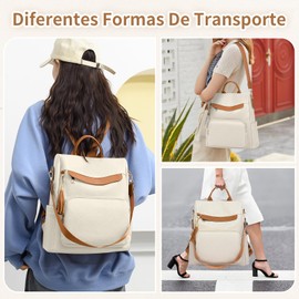 Mochila Monedero para Mujer, Mochila de Cuero para Mujer Mochilas Informales de Moda con Borla Bolso de Hombro Grande para Viajes Trabajo Universidad