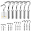 Glarks 6pcs M10 Expansion Hook Set, 304 Stainless Steel Open