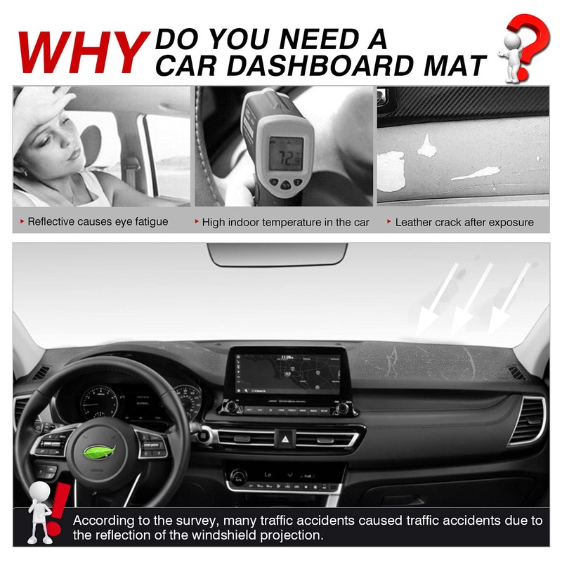 Autorder Dashboard Cover Mat for Kia Seltos 2021 2022 2023