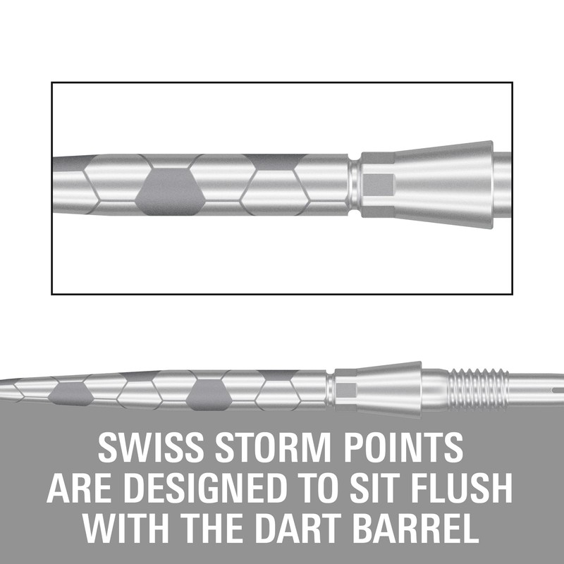 TARGET Darts Swiss Point Storm Steel Points, Onyx (Pack of