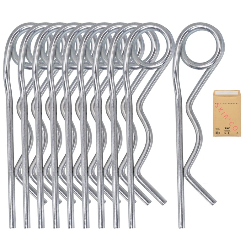 SKIR'CO (Pack of 10) Zinc Plated Steel Spring Cotter Pins