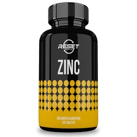 Zinc - 100 tabletas de 20mg  Citrato y Óxido de Zinc - Hechos en USA  Antioxidante  1 cápsula diaria  Suplementos Alimenticios Libres de GMO  RESET...