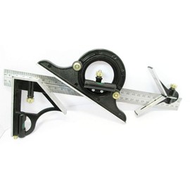 Unibos | Combination Square (12”) | Angle Finder | Protractor Ruler | Adjustable Carpentry Square with Bubble Level | Accurate High-Quality Measuring Tool for Engineer Carpenter