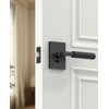 Amerdeco 4 Pack Matte Black Privacy Door Handles, Black Door