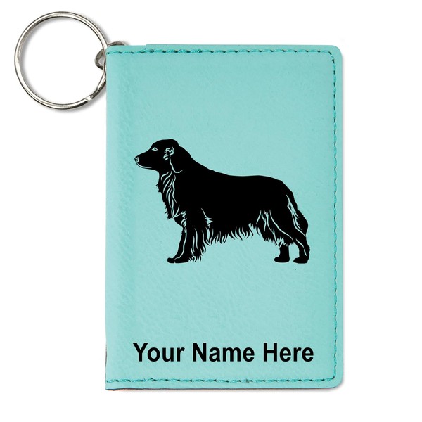 LaserGram ID Holder Wallet, Golden Retriever Dog, Personalized Engraving Included
