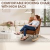 Villeston Leather Rocking Chair, Modern Nursery Glider with High Back