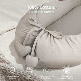 TARJODGY Baby Lounger - Baby Lounger for Newborn 0-24 Months, Soft Breathable Cotton Infant Lounger Cover, Portable Baby Nest for Travel, Newborn Essentials (Silver)