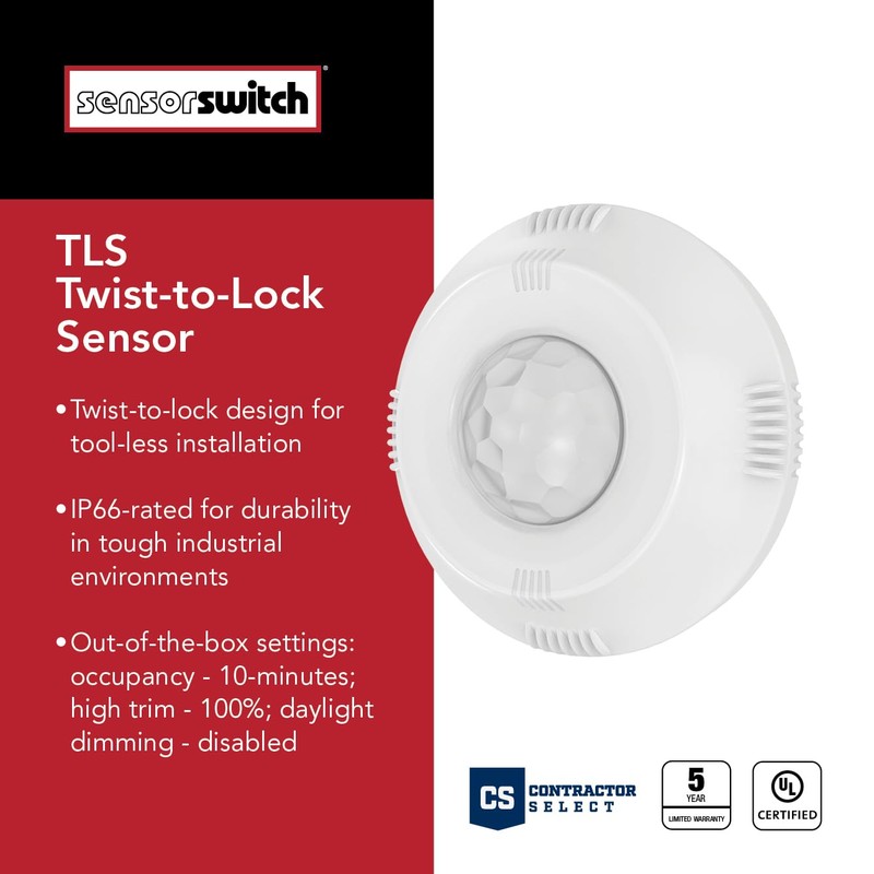 Sensor Switch Twist-to-Lock Motion Sensor, Easy to Install Daylight and