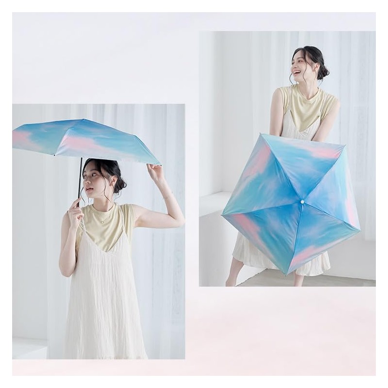 Wpc. 801-15473-102 Parasol, Lightweight, Sunset, Mini, Pink, Folding Umbrella, 19.7