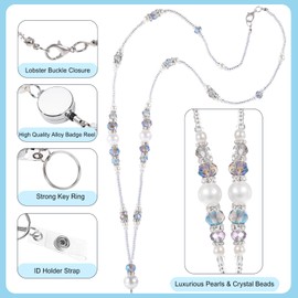 Ausweishalter mit Band, Einziehbarer Abzeichenhalter und Schlüsselring Transparente Kartenhalter für Frauen Lehrer Studenten