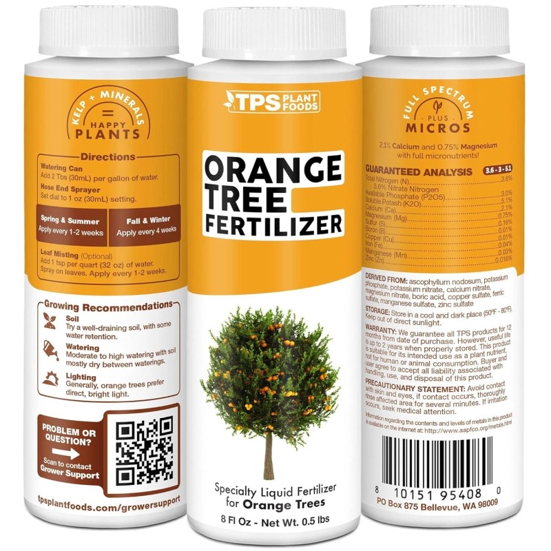TPS Nutrients Orange Tree Fertilizer, Complete Liquid Orange Tree Citrus
