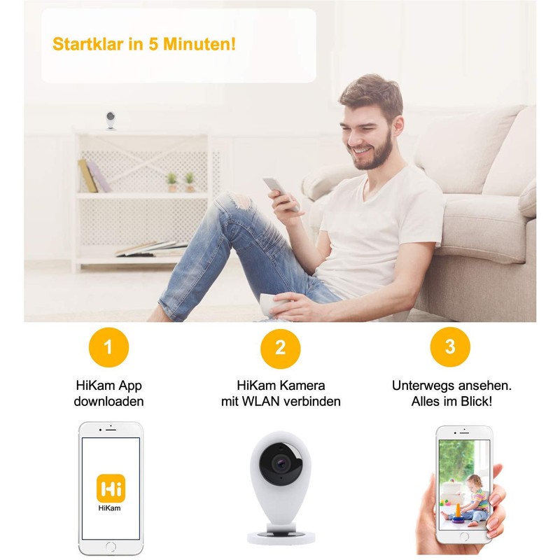 HiKam S6 Surveillance Camera with Personal Detection | Alexa Compatible